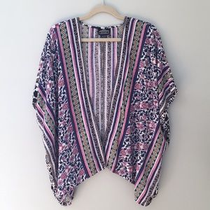 Angie purple floral topper kimono